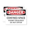 Signmission 7 in H x 10 in W, Vinyl Decal, Rectangle, Confined Space Permit Required Do Not Enter OS-2PACK-DS-D-710-L-19305 - alternate 1